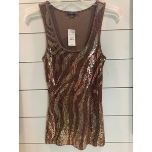 NWT- EXPRESS Sequin Zebra Print Tank Top, M